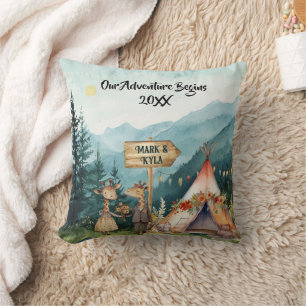 Coussin Aventure Noël Couple Nouvellement Mariés Personnal