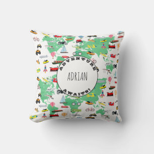 Coussin Aventure personnalisée attend les véhicules de la