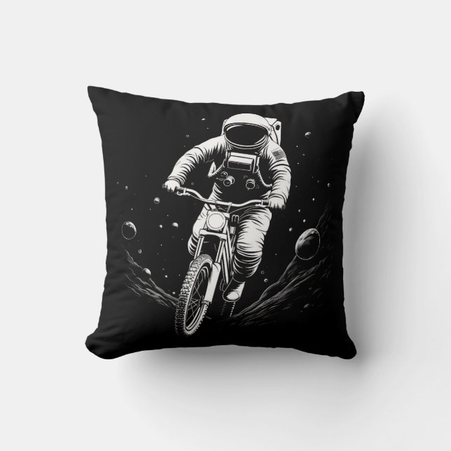 Coussin Aventure spatiale de vélo d'astronaute cosmique (Recto)