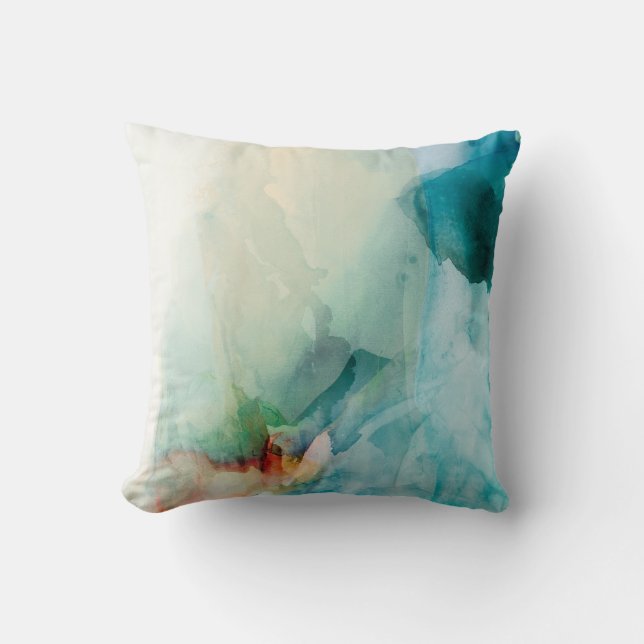 Coussin Aversion - Aquarelle bleue (Recto)