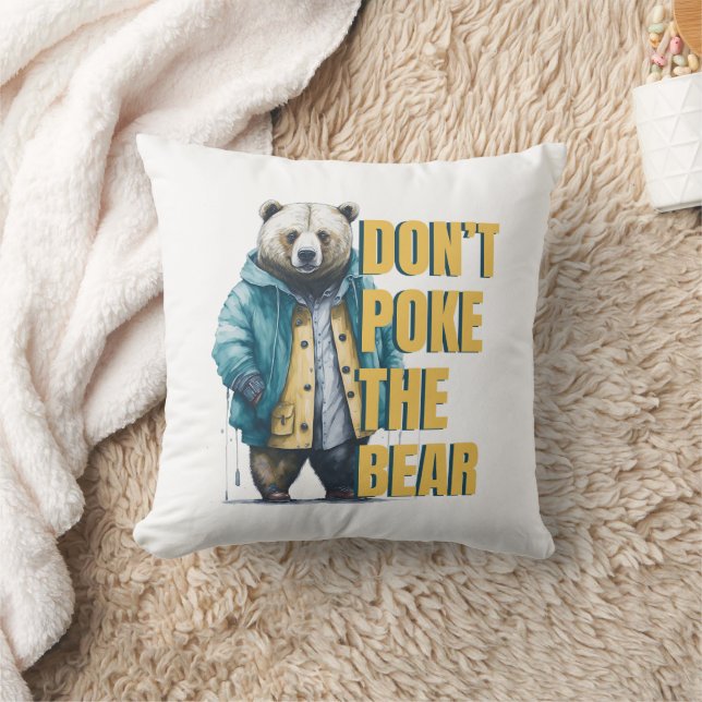 Coussin Avertissement amical : 'Ne pique pas la blague drô (Couverture)