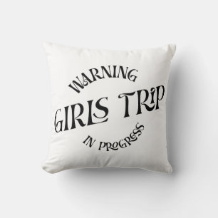 Coussin Avertissement Filles Voyage En Cours