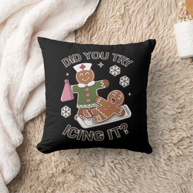 Coussin Avez-Vous Essayé De Glacer It School Nurse Christm (Couverture)