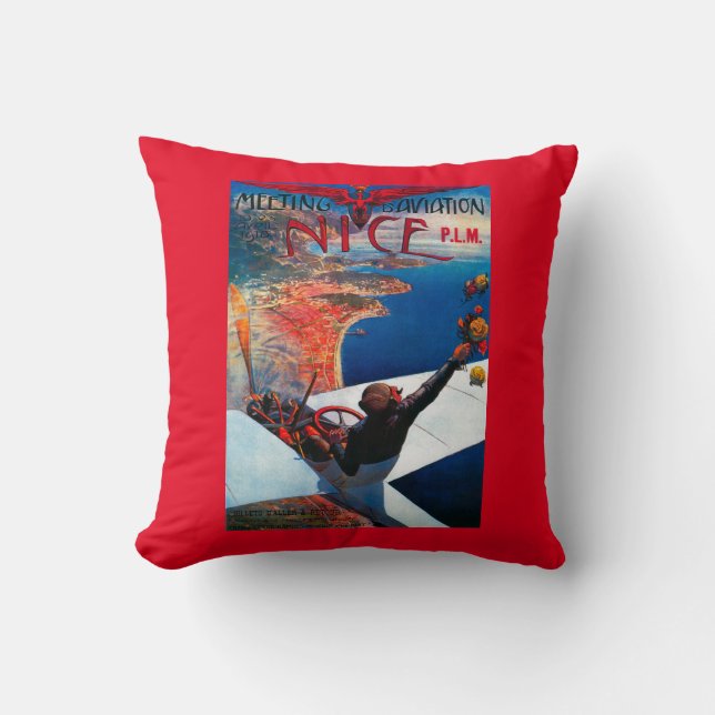 Coussin Aviation de D de réunion à Nice, affiche de la (Recto)