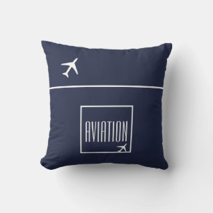 Coussin Avion à plan blanc Funky piloté de l'aviation