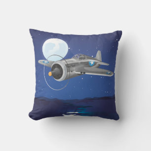 Coussin Avion de combat vintage