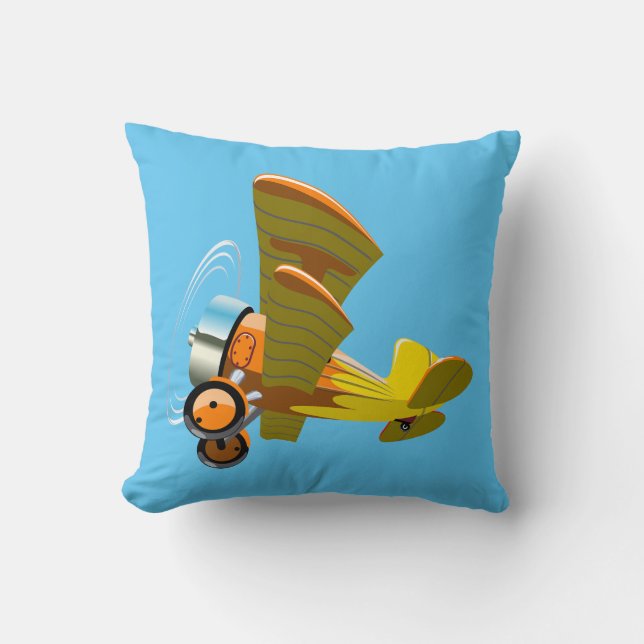 Coussin Avion rétro de dessin (Recto)