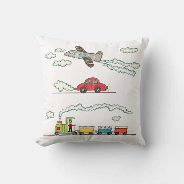 Coussin Avion, Train et Voiture (Recto)