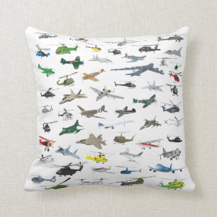 Coussin Avions et hélicoptères colorés