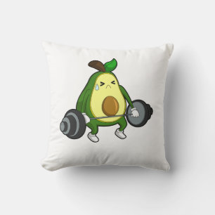 Coussin Avocado at Fitness with Barbell