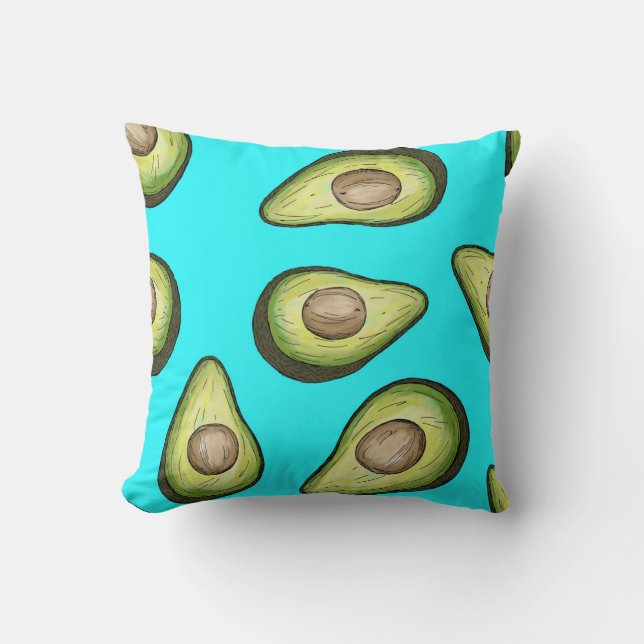 Coussin Avocado bleu clair (Recto)