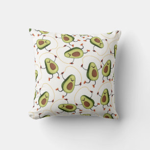 Coussin Avocado Fitness : Motif Vintage mignon
