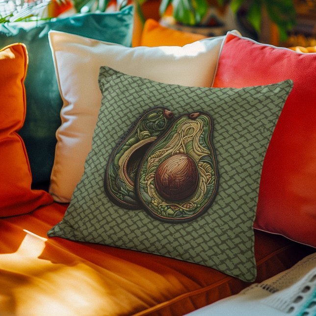 Coussin Avocado Lover Faux brodé (Créateur téléchargé)