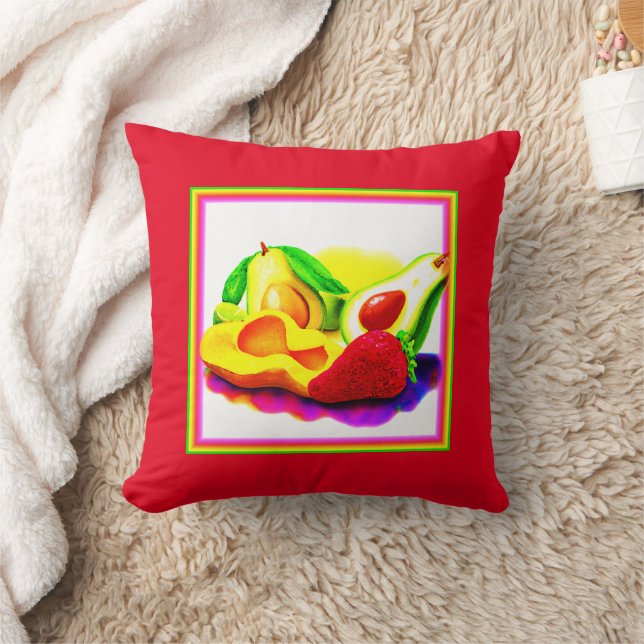 Coussin Avocado tropical, fraise et mangue. Commandez dès  (Couverture)