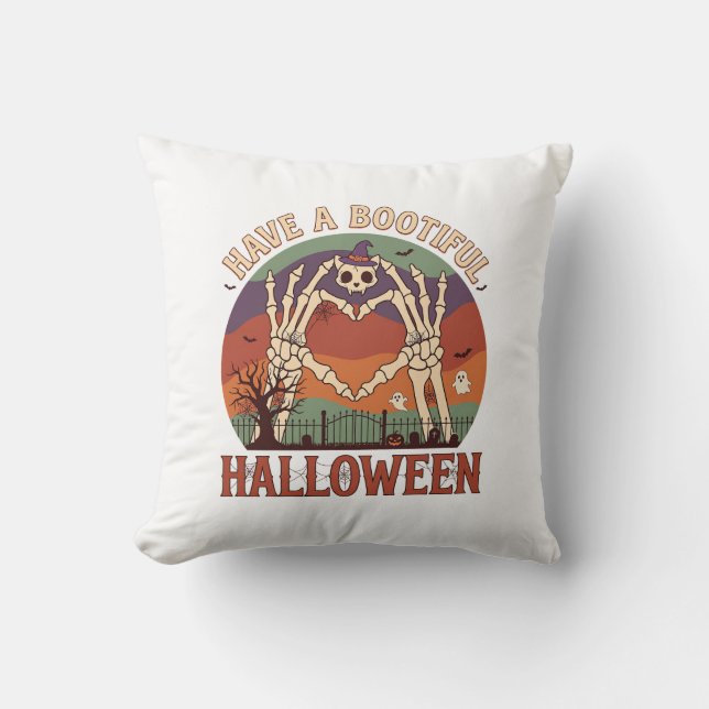 Coussin Avoir de Jolis Mains de Squelette pour Halloween C (Recto)