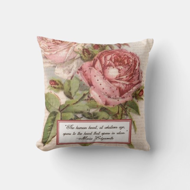Coussin Avoir un coeur ouvert : Copie rose victorienne de (Recto)
