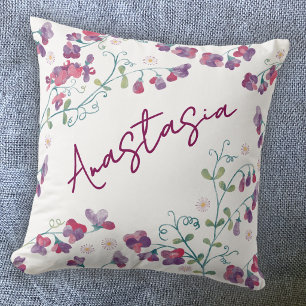 Coussin Avril Mois de Naissance Pois de Senteur Marguerite
