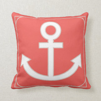 Coussin Aweigh de marin d'Ancres en mandarine
