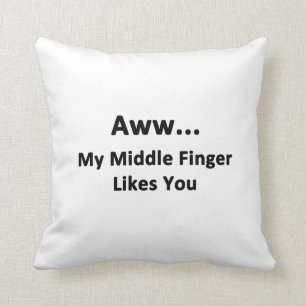Coussin Aww… mon doigt moyen vous aime