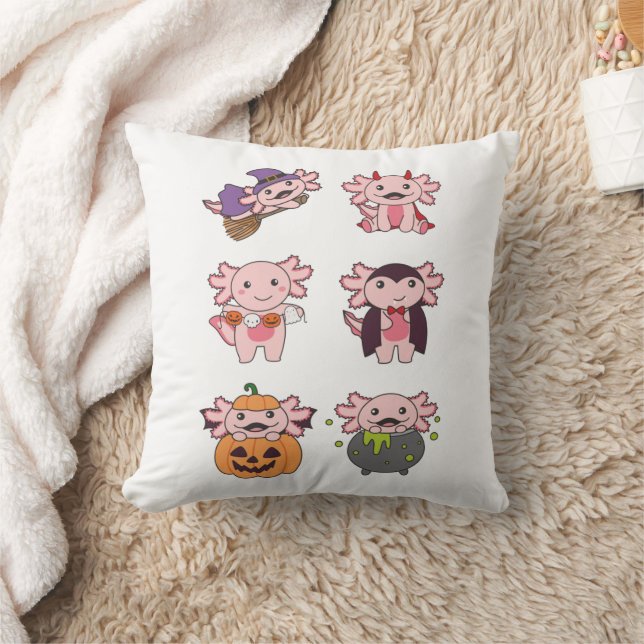 Coussin Axolotl Halloween Diable Citrouille Vampire costum (Couverture)
