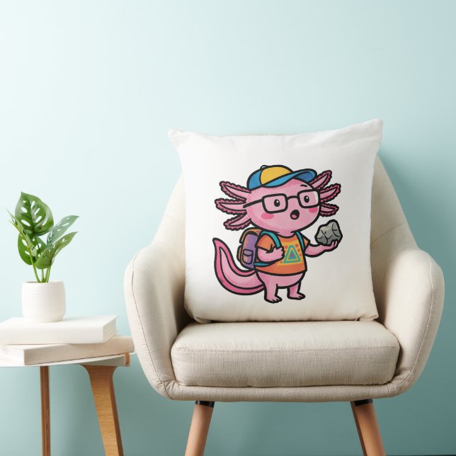 Coussin Axolotl nerd sarcastique je pose des questions sur (Chaise)