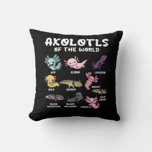 Coussin Axolotls Du Monde Cute Kawaii Axolotl Lover Oc