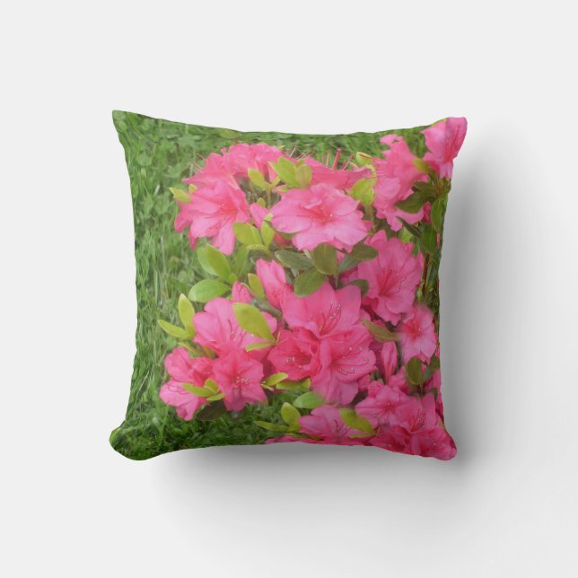 Coussin Azaleas roses (Recto)