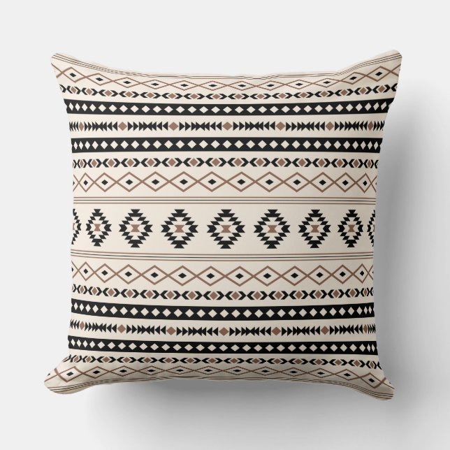 Coussin Aztec Brown Crème Noire Mixte Motifs Motif (Recto)