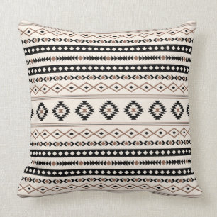 Coussin Aztec Brown Crème Noire Mixte Motifs Motif