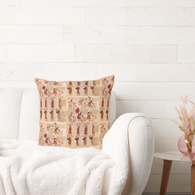 Coussin Aztec Codex Mendoza Native HeritageThailler Coussi (Canapé)