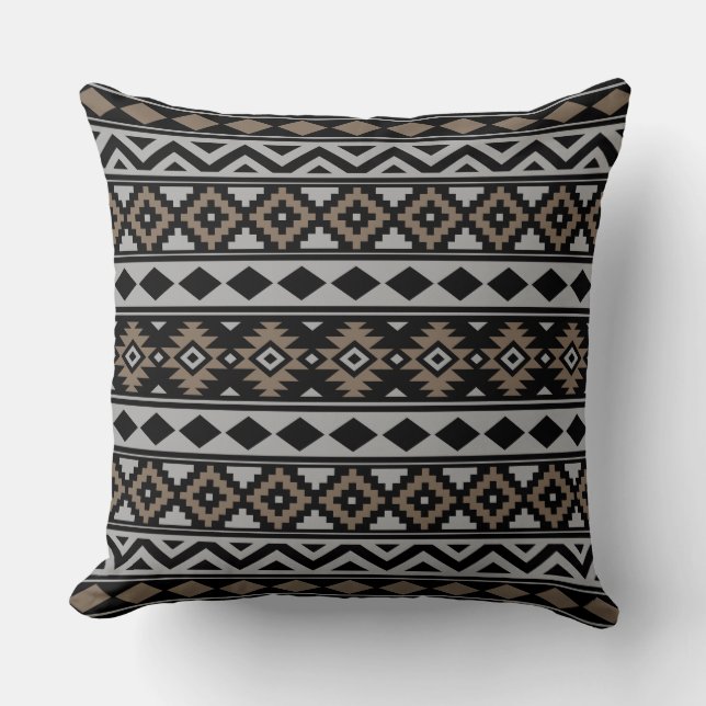 Coussin Aztec Essence Ptn IIIb Brown gris noir (Recto)