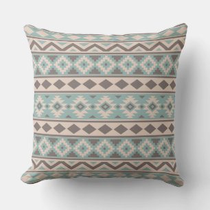 Coussin Aztec Essence Ptn IIIb Taupe Crème Turquoise