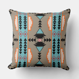 Coussin Aztec Mexican Geometric Pattern
