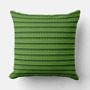Coussin Aztec Mountains - Avocado Grn sur Dark Forest Grn