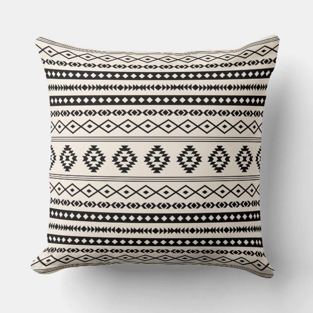 Coussin Aztec noir sur crème Motifs mélangés Motif (Recto)