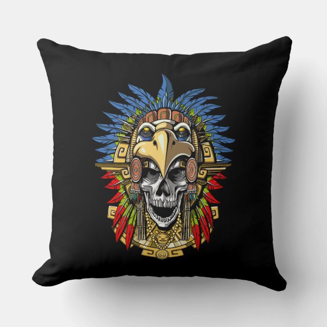 Coussin Aztec Skull Warrior (Recto)