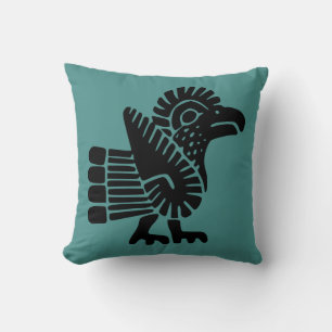 Coussin Aztec turquoise Avec Motif Rooster