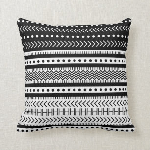 Coussin Aztèque noir et blanc