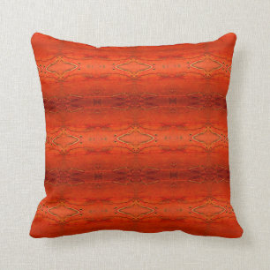 Coussin aztèque orange rustique de motif