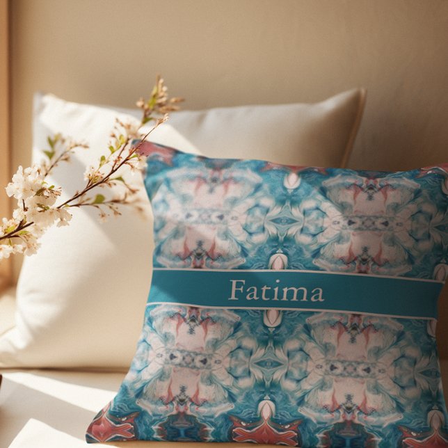Coussin Azure Bloom, personnalisé (Créateur téléchargé)