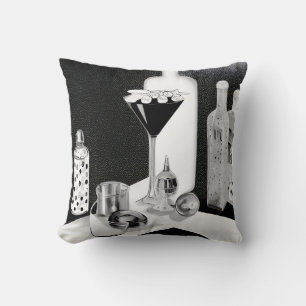 Coussin B&W Retro Bar & Martini