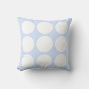 Coussin Baby Blue Pastel & White Abstrait Circle Design