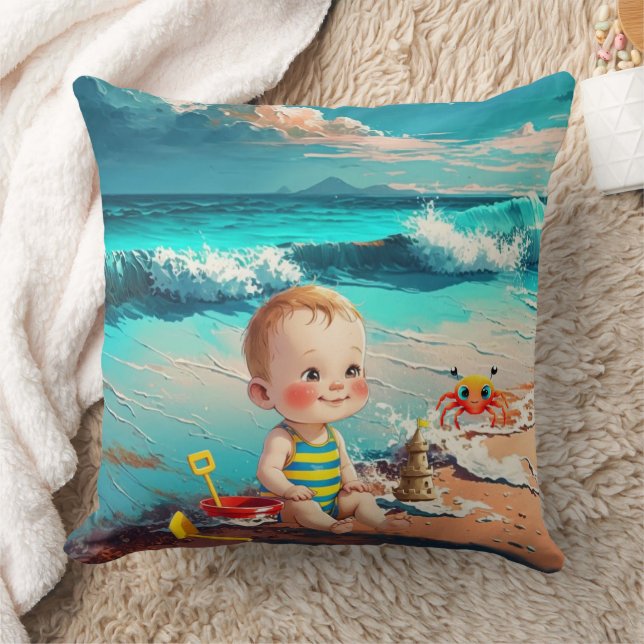 Coussin Baby Boy at the Beach (Couverture)
