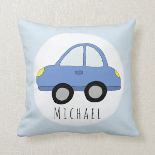 Coussin Baby Boy Blue Car Nom du véhicule Nursery