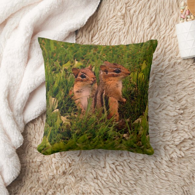 Coussin Baby Chipmunks Nature Art (Couverture)