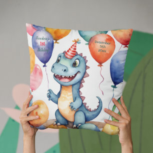 Coussin Baby Dinosaur Garçons Anniversaire Personnalisé