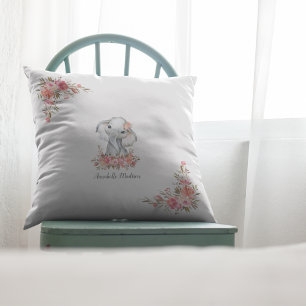 Coussin Baby Elephant Boho Chic Aquarelle