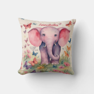 Coussin Baby Elephant Date de naissance personnalisée