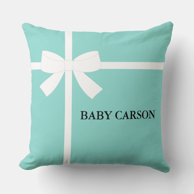 Coussin Baby & Family Turquoise Blue Douche Fête d'arrosag (Recto)