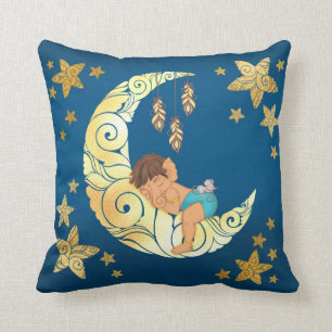 Coussin Baby Ganesha sleeping amongst the moon and stars